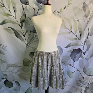 THREADGRIT | Lightweight Cotton Skirt In Taupe sz L NWT
